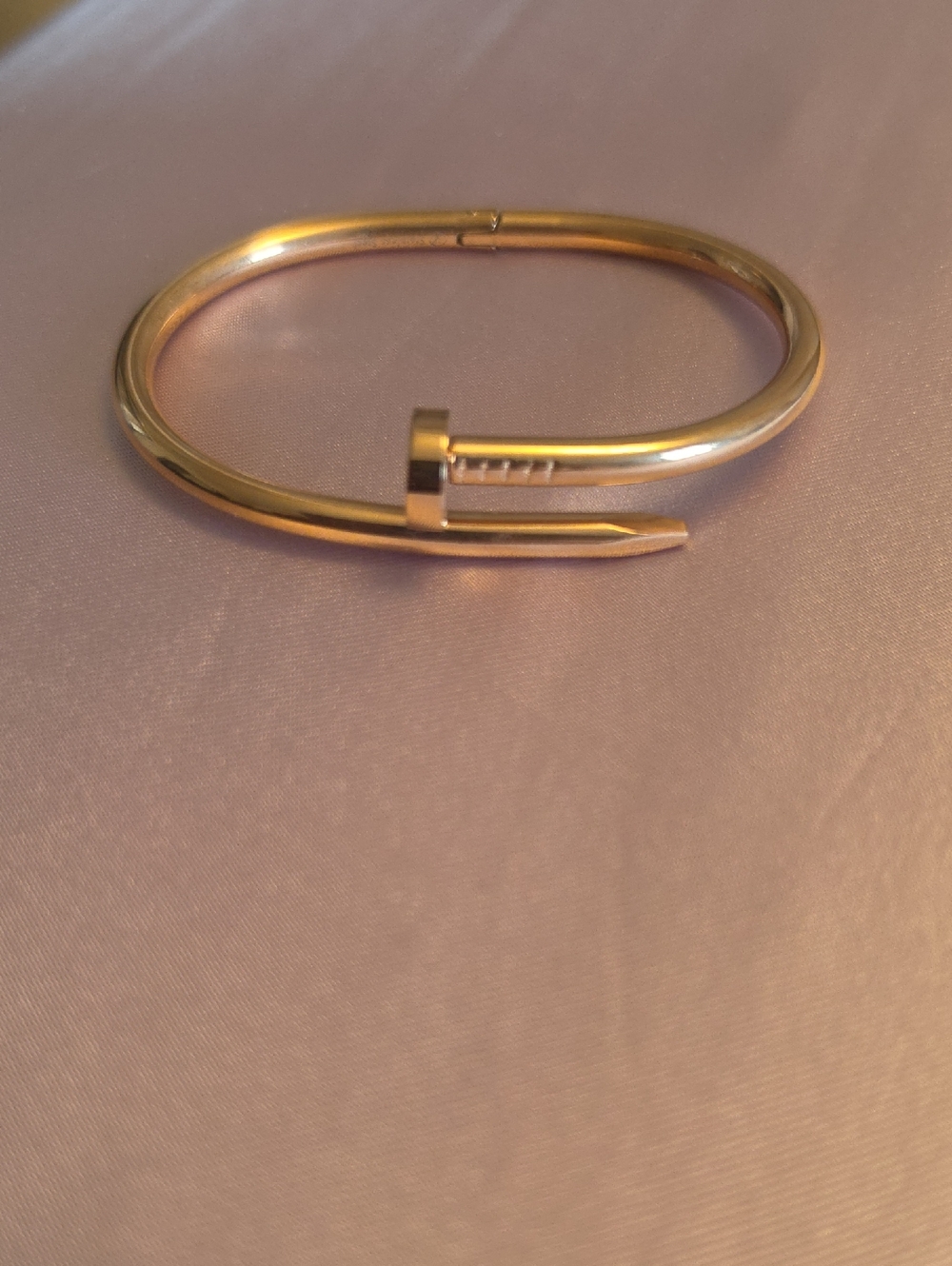Gold Nail-Style Women's Bracelet - Elegant Minimalist Bangle